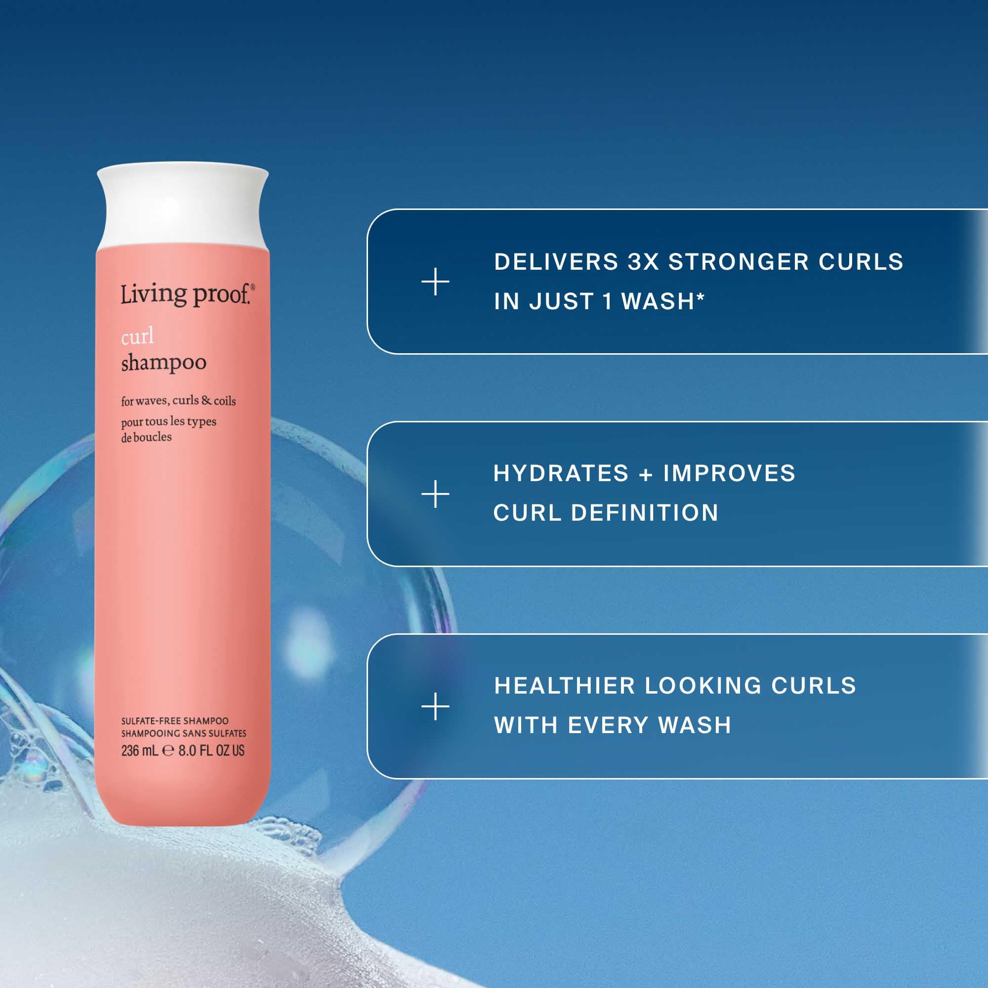 Living Proof Curl Shampoo, for Wavy, Curly, and Coily Hair, Strengthens and Defines Curls, 8 oz